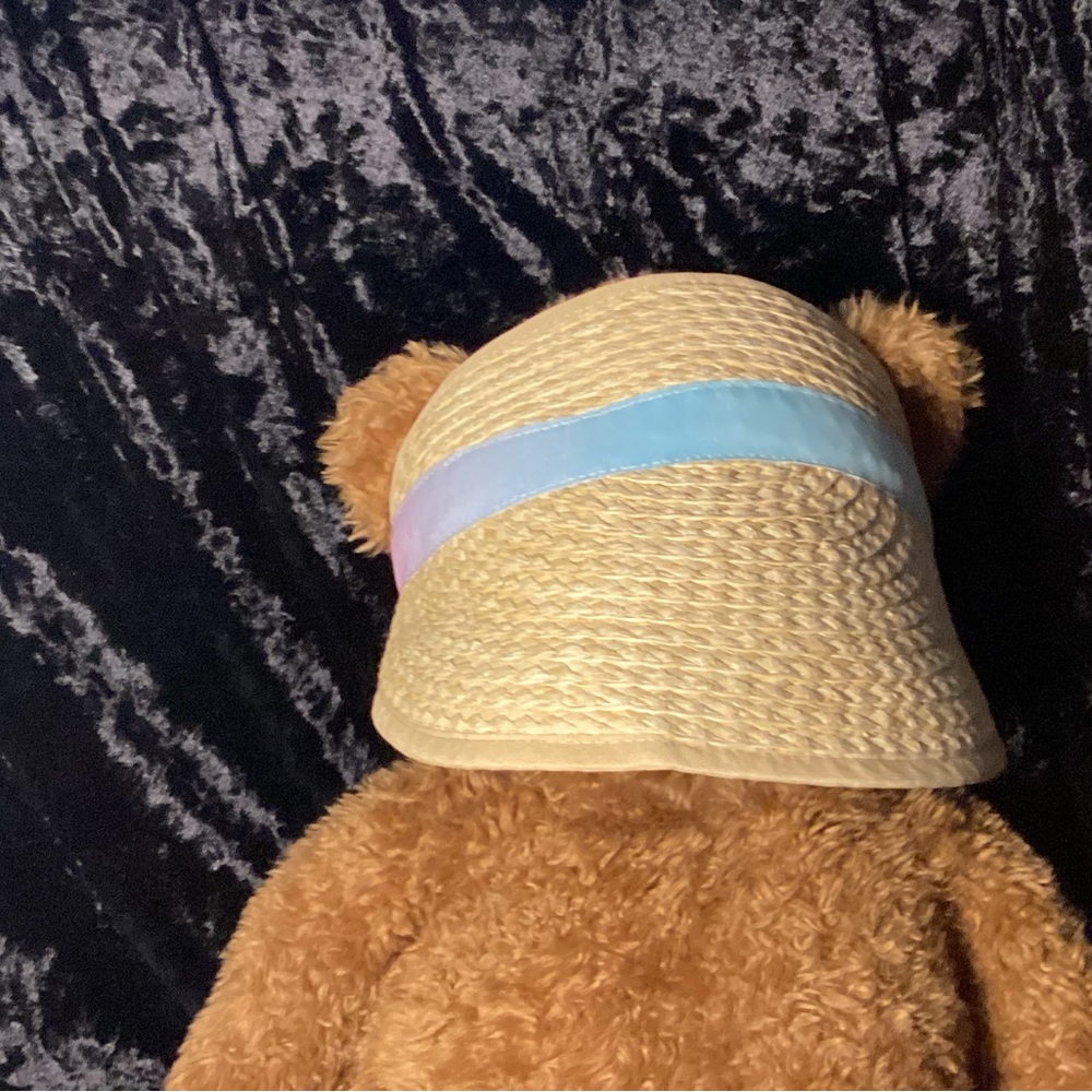 Sun visor tan/ blue starchy adjustable hat